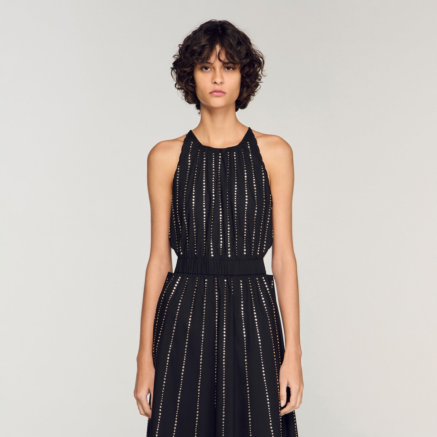 Rhinestone Maxi Dress Black