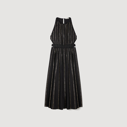 Mexique Rhinestone Maxi Dress BLACK