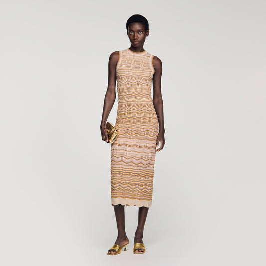 Raffaela Fancy Knit Maxi Dress Brown