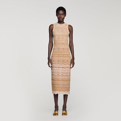 Raffaela Fancy Knit Maxi Dress Brown