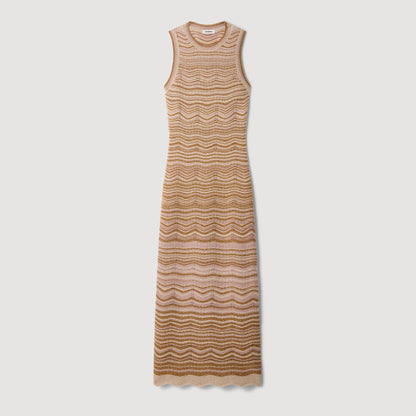 Raffaela Fancy Knit Maxi Dress Brown