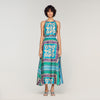 Jade Floral Print Maxi Dress Green / Purple