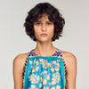 Jade Floral Print Maxi Dress Green / Purple