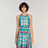 Jade Floral Print Maxi Dress Green / Purple