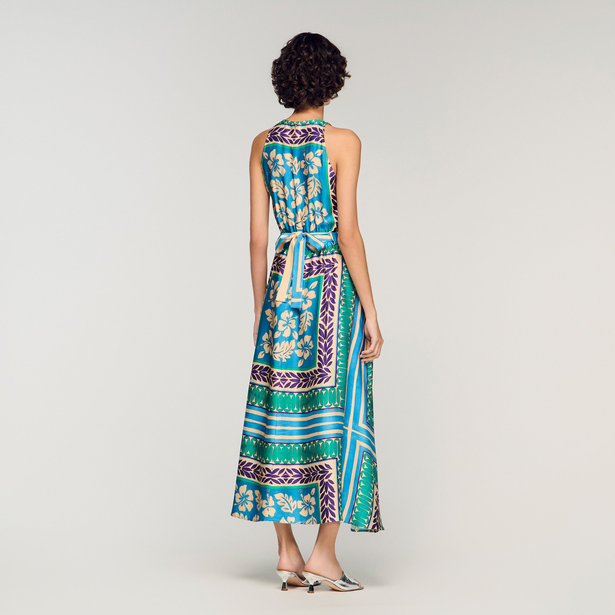 Jade Floral Print Maxi Dress Green / Purple