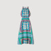 Jade Floral Print Maxi Dress Green / Purple