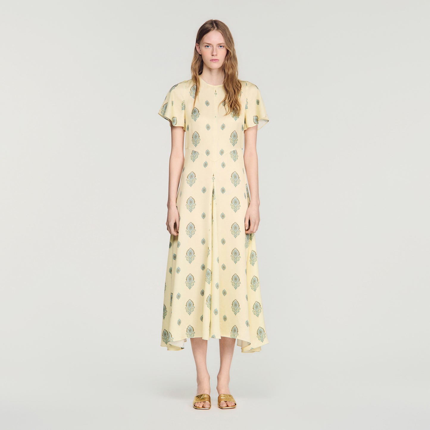 Calaventi Paisley print maxi dress Light Yellow