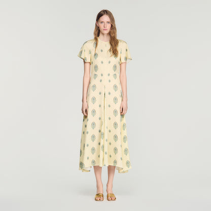 Calaventi Paisley print maxi dress Light Yellow