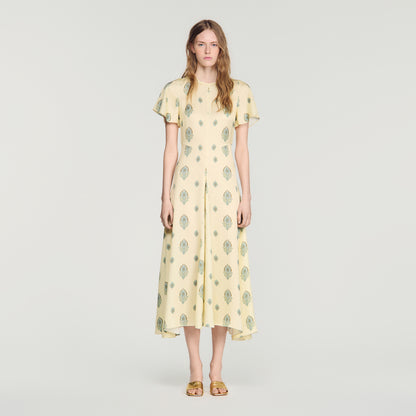 Calaventi Paisley print maxi dress Light Yellow