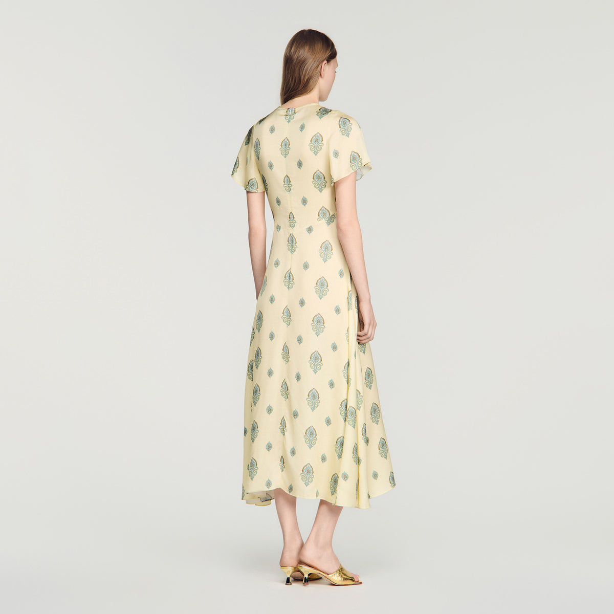 Calaventi Paisley print maxi dress Light Yellow