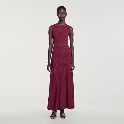 Samantha Pointelle knit maxi dress Bordeaux