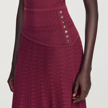 Samantha Pointelle knit maxi dress Bordeaux