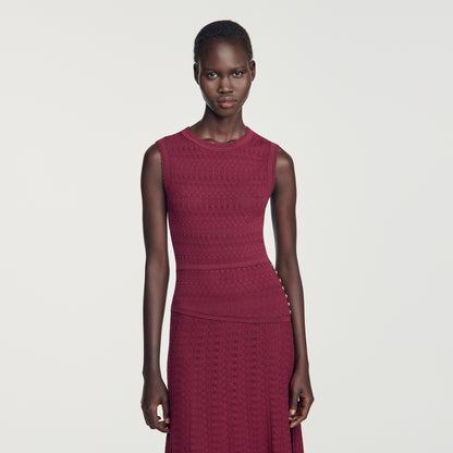 Samantha Pointelle knit maxi dress Bordeaux