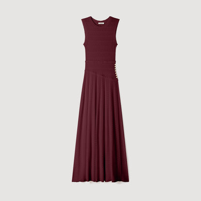 Samantha Pointelle knit maxi dress Bordeaux