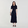 Pietrarosa Knit maxi dress with ruffles Black