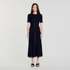 Pietrarosa Knit maxi dress with ruffles Black