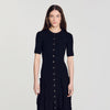 Pietrarosa Knit maxi dress with ruffles Black