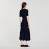 Pietrarosa Knit maxi dress with ruffles Black