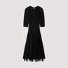 Pietrarosa Knit maxi dress with ruffles Black