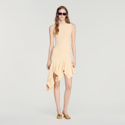 Biancona Asymmetric knit dress Vanilla