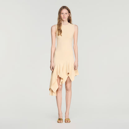 Biancona Asymmetric knit dress Vanilla