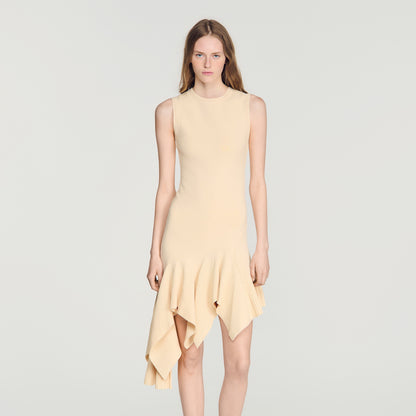 Biancona Asymmetric knit dress Vanilla
