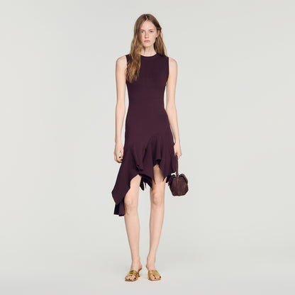 Biancona Asymmetric knit dress Brown