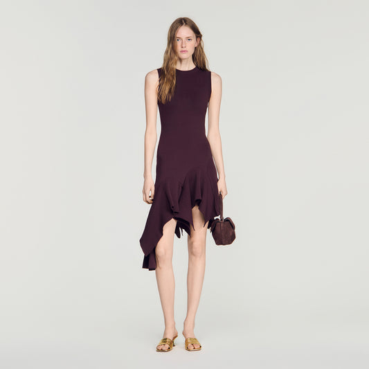 Biancona Asymmetric knit dress Brown