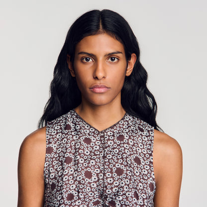 Maira Daisy print maxi dress Brown