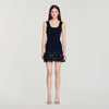 Dalya Short knit dress with studs Black