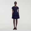 Gala Floral jacquard knit dress Midnight Blue