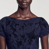 Gala Floral jacquard knit dress Midnight Blue
