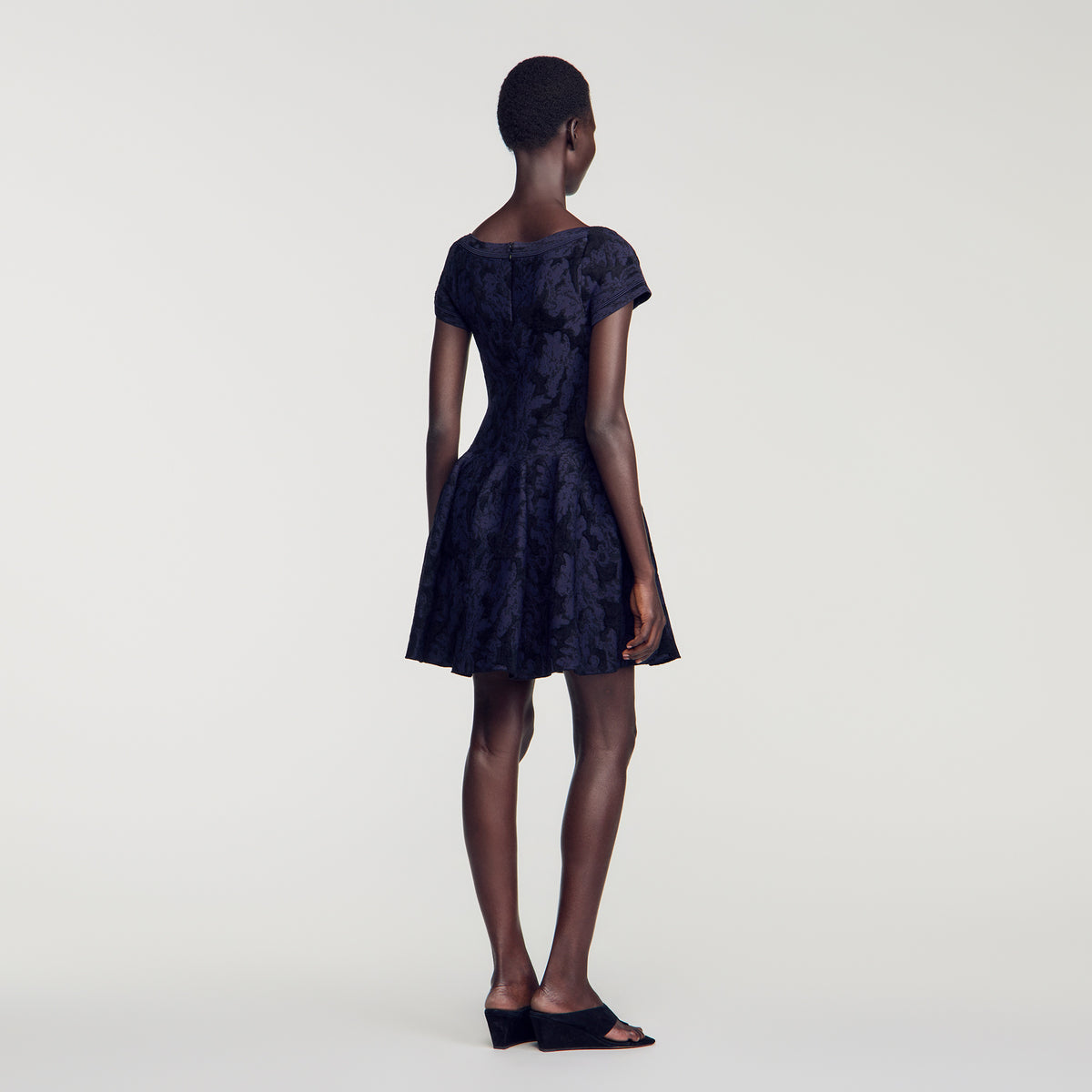 Gala Floral jacquard knit dress Midnight Blue
