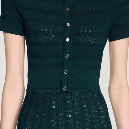Orianne Pointelle knit maxi dress Green