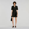 Baccarat Tailored collar wraparound dress Black