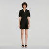 Baccarat Tailored collar wraparound dress Black