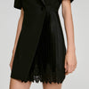 Baccarat Tailored collar wraparound dress Black