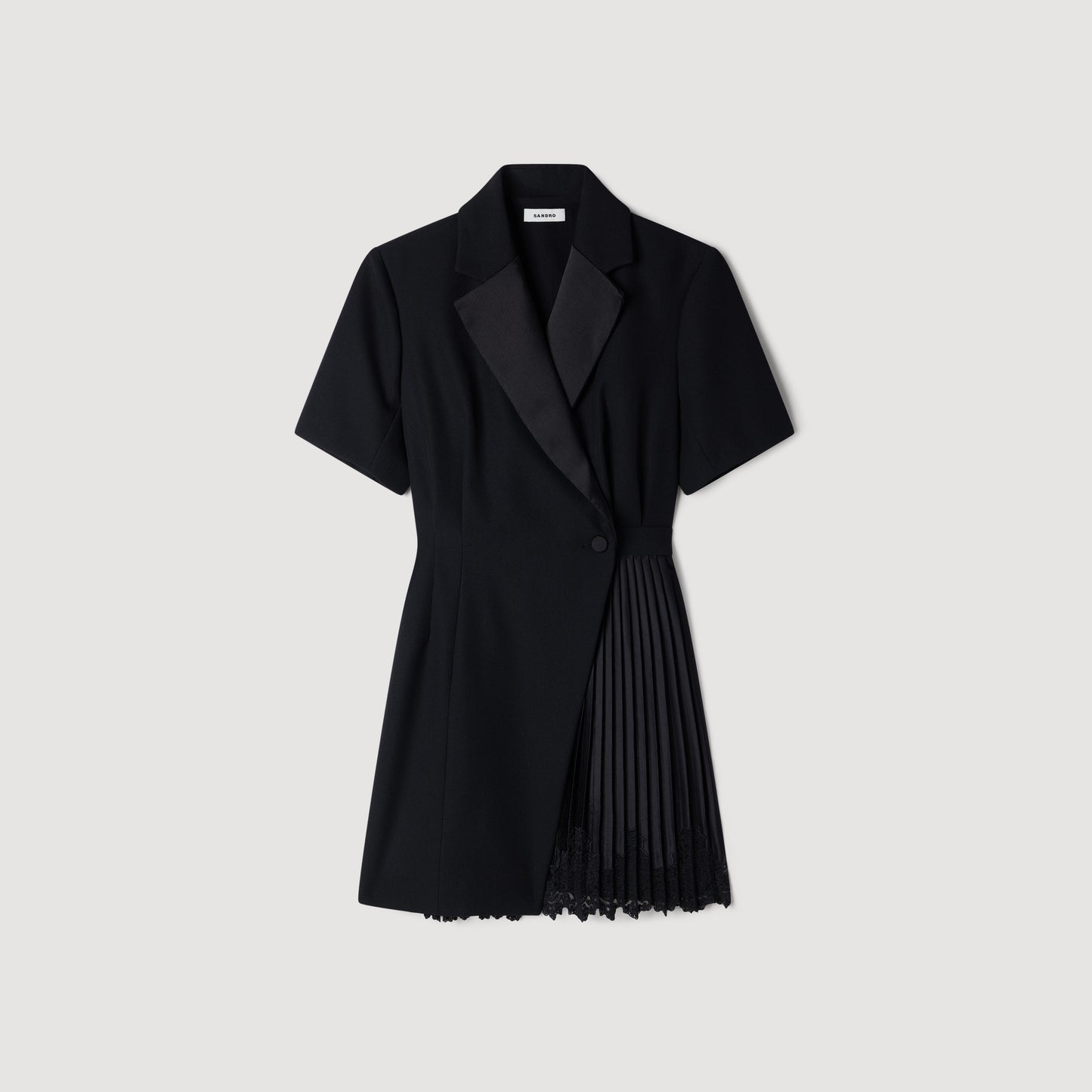 Baccarat Tailored collar wraparound dress Black