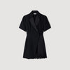 Baccarat Tailored collar wraparound dress Black