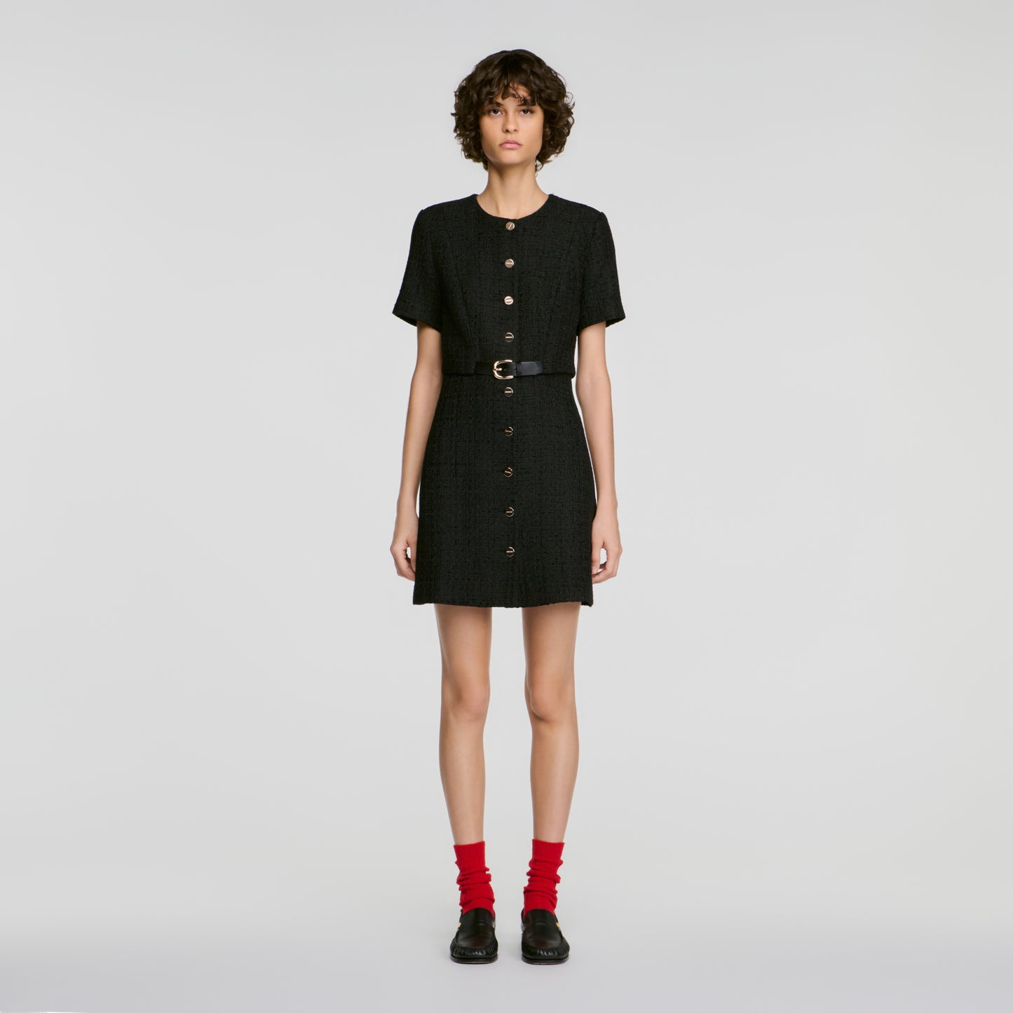 Palace 2-in-1 tweed dress Black