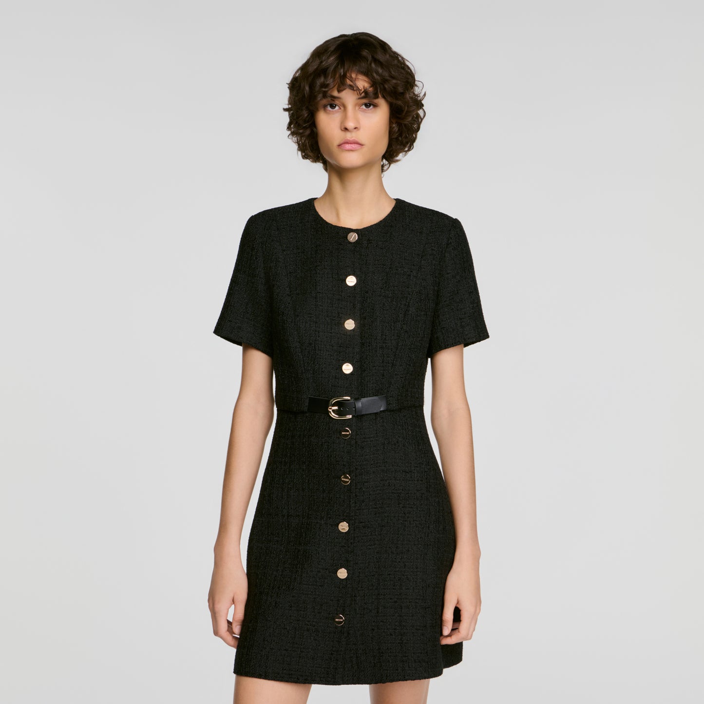 Palace 2-in-1 tweed dress Black