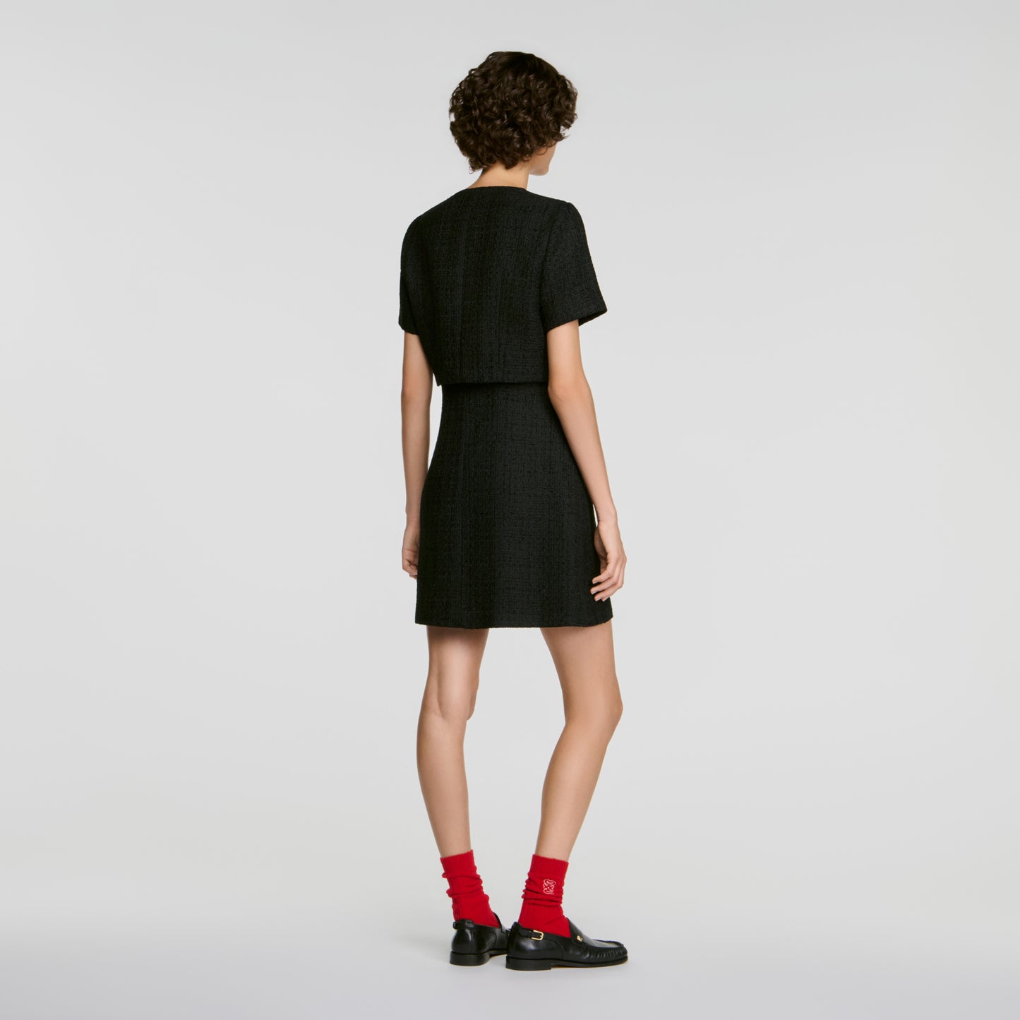 Palace 2-in-1 tweed dress Black