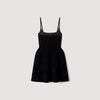 Cosma Short Rhinestone Velvet Dress Black