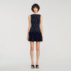 Diva Short Velvet Dress With Beads Black