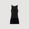 Diva Short Velvet Dress With Beads Black