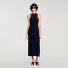 Eira Rhinestone Velvet Maxi Dress Black