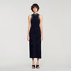 Eira Rhinestone Velvet Maxi Dress Black