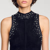 Eira Rhinestone Velvet Maxi Dress Black