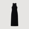 Eira Rhinestone Velvet Maxi Dress Black