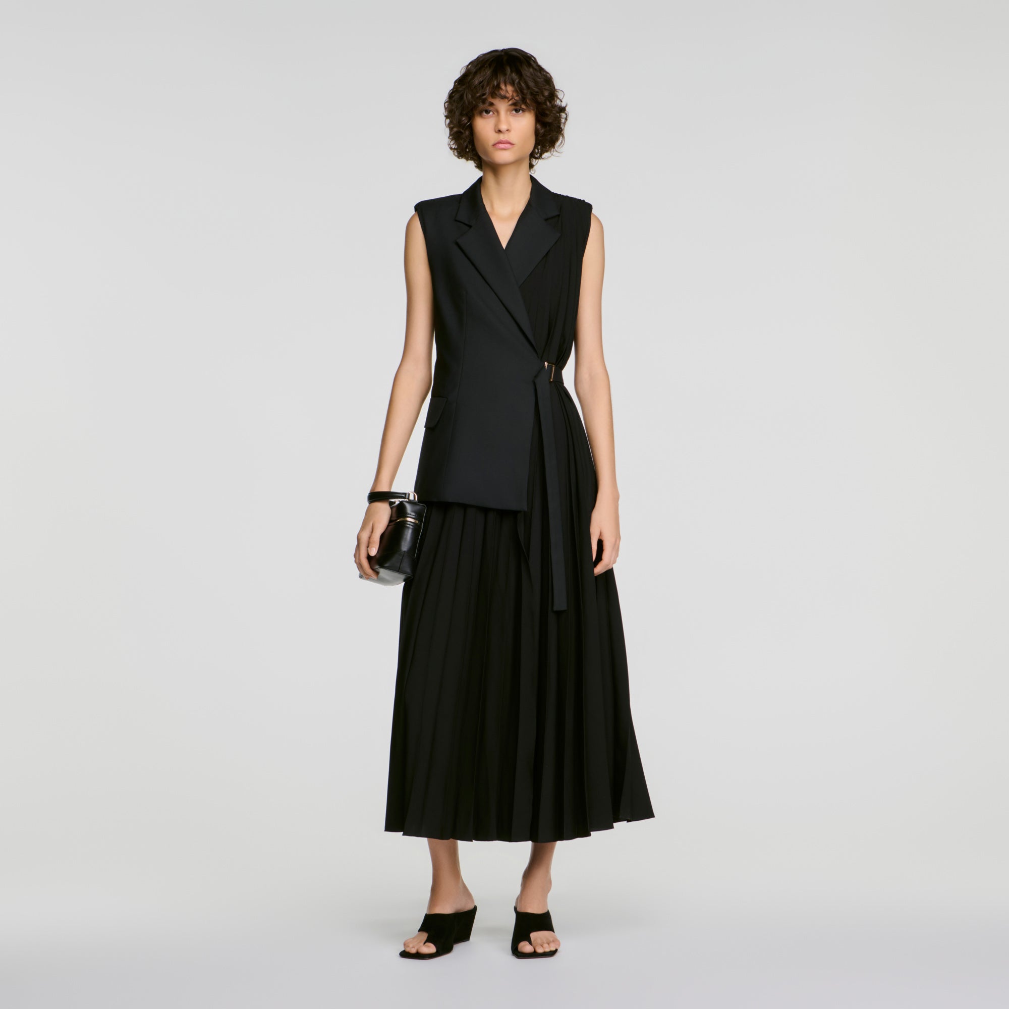 Eleonore 2-in-1 wraparound maxi dress Black